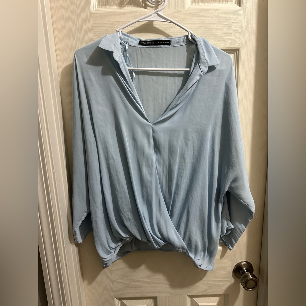 Zara Light Blue Blouse